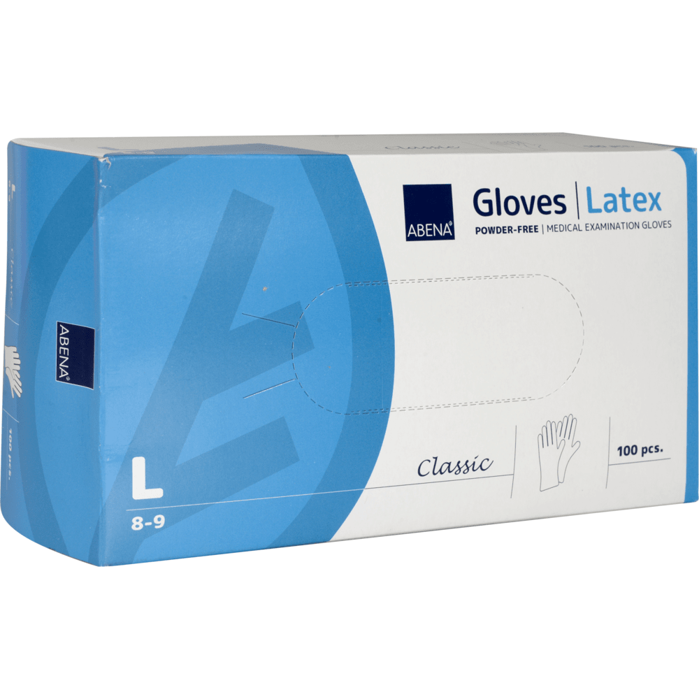 latex handschuhe puderfrei – ABENA Gloves Latex Classic, Einweghandschuhe natur, Größe L, 100 Stück, für Medizin & Hygiene