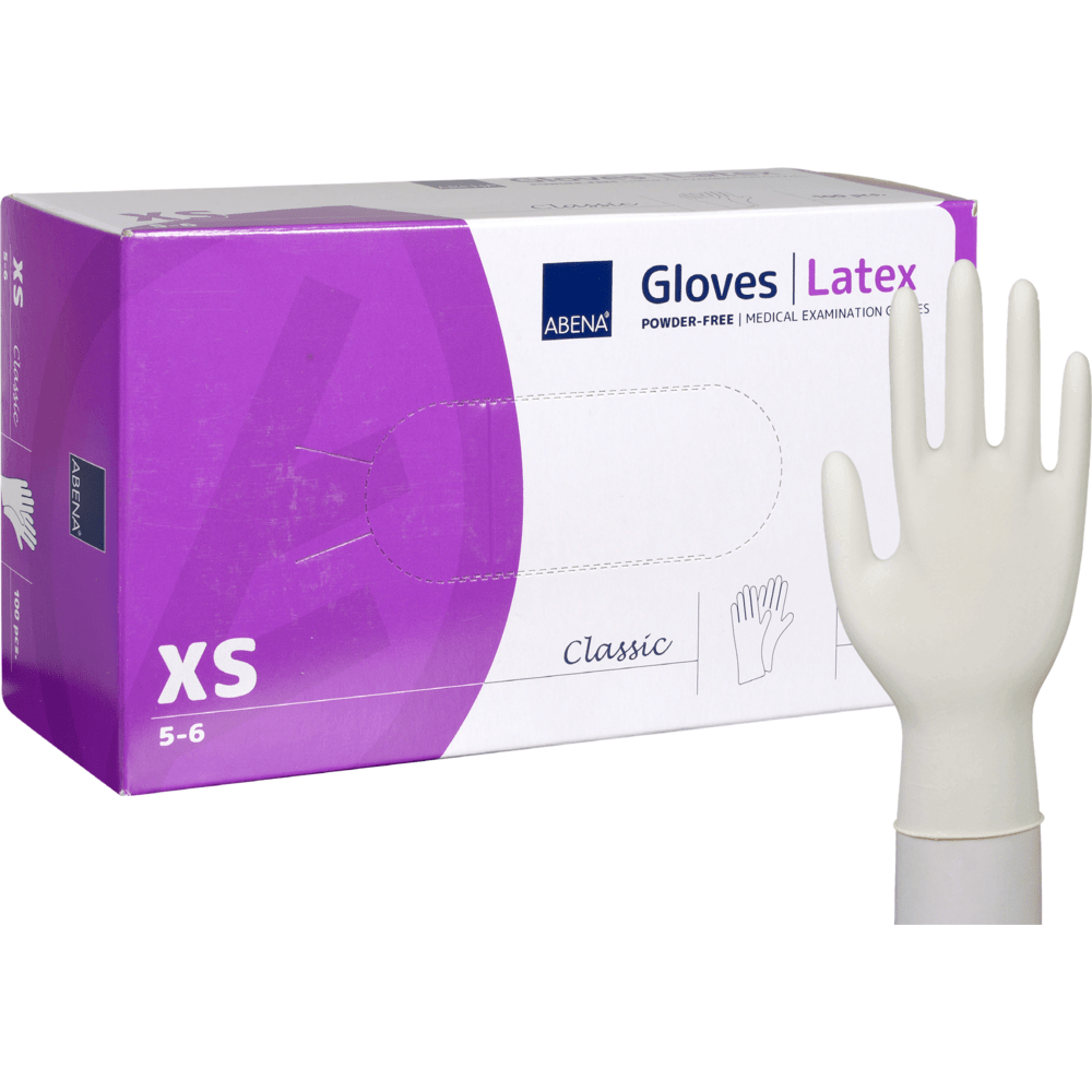 latex handschuhe puderfrei – ABENA Einweghandschuhe Latex Classic XS (5–6), hygienisch & reißfest, für Medizin, Pflege und Gastronomie