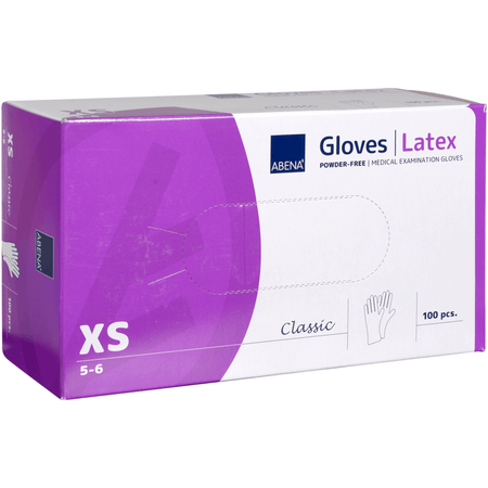 latex handschuhe puderfrei ABENA Einweghandschuhe Latex Classic XS 100 Stück – medizinische Untersuchungshandschuhe naturfarben