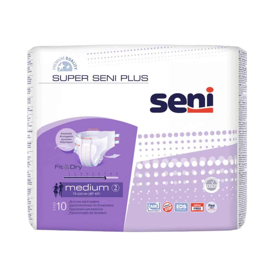 Inkontinenzhosen Super Seni Plus Größe XS-XL, extra atmungsaktiv, Packung 10 Stück