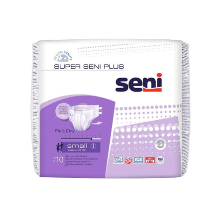 Inkontinenzhosen Super Seni Plus Small – extra atmungsaktive Einweghose, Fit & Dry, 10 Stück