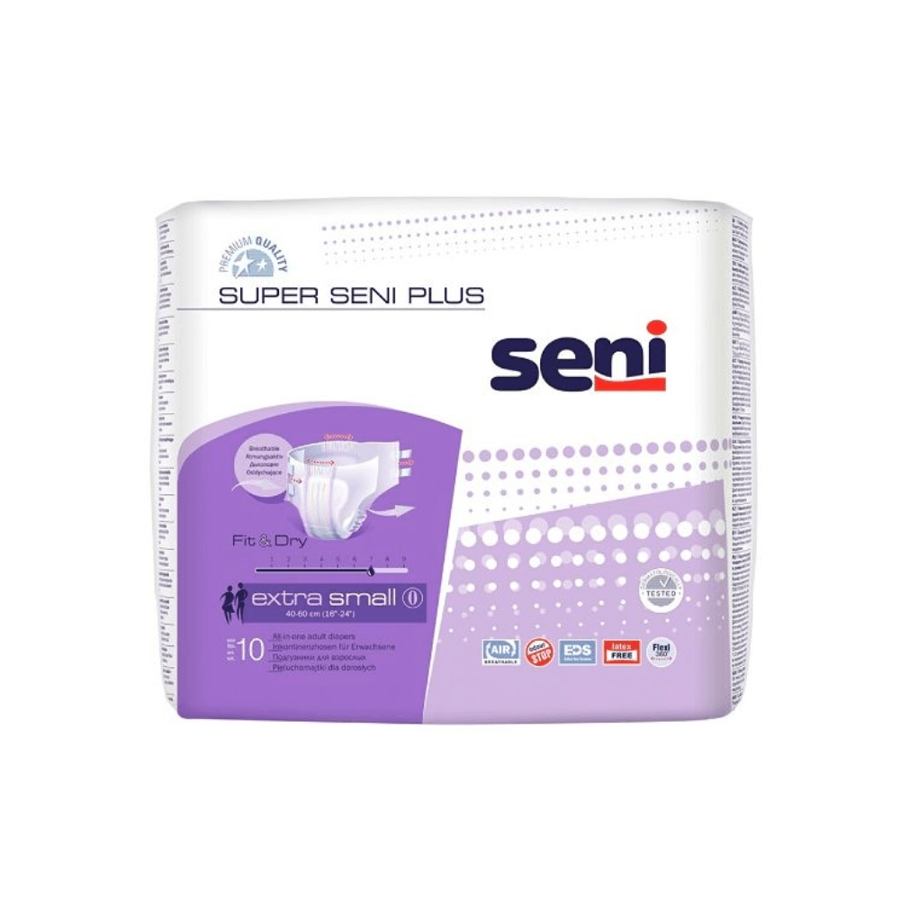 Inkontinenzhosen Super Seni Plus extra small (XS), extra atmungsaktiv, Packung 10 Stück