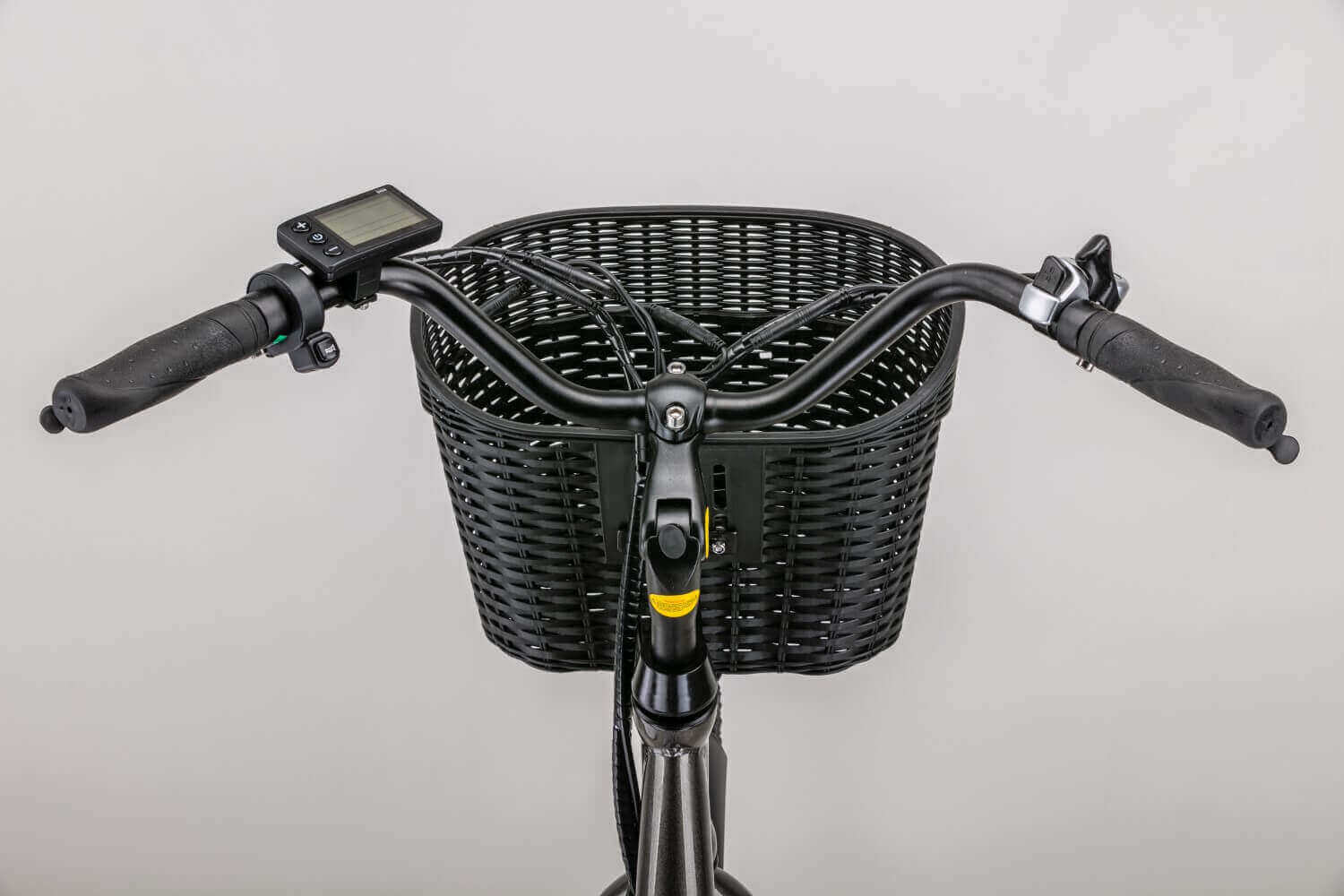 Damen City E-Bike 26 Zoll ZF10 Lenker mit Display und Korb vorne, Detailansicht