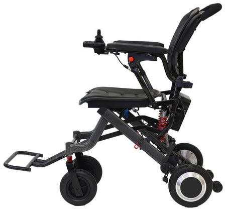 Elektrorollstuhl faltbar leicht aus Carbon, 13,8 kg, 250 W Motor, 6 km/h, kompakt klappbarer Elektro-Rollstuhl mit Joystick