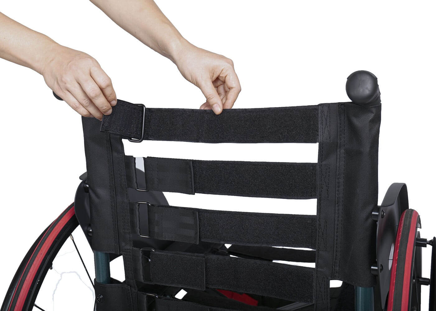 Aktivrollstuhl leicht mit verstellbarer Rückenlehne und Gurtsystem, faltbarer Aluminium-Rollstuhl mit 24 Zoll Sporträdern