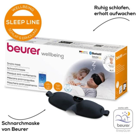 Schnarchmaske von Beurer SL 60 mit App-Steuerung, Bluetooth und Vibrationsimpulsen gegen Schnarchen – SleepQuiet Schlafmaske