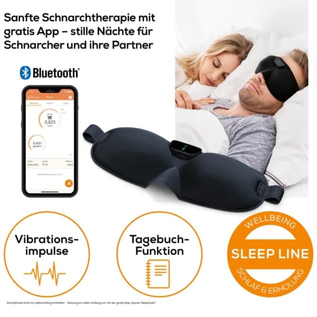 Schnarchmaske mit App-Steuerung von Beurer SL 60 mit Bluetooth, Vibrationsimpulsen und Tagebuch-Funktion gegen Schnarchen