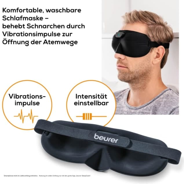 Schnarchmaske mit Vibrationsimpulsen, waschbare Schlafmaske mit einstellbarer Intensität zur Öffnung der Atemwege