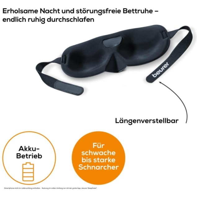 Schnarchmaske Beurer SL 60 mit Vibrationsimpulsen, längenverstellbar, Akku-Betrieb, für schwache bis starke Schnarcher