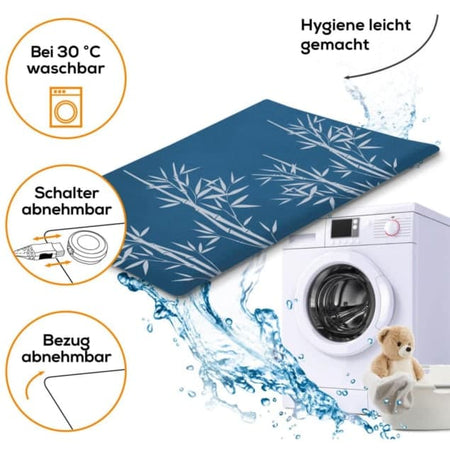 Elektrisches Heizkissen mit abnehmbarem Bezug und Schalter, bei 30 °C waschbar – Hygiene leicht gemacht