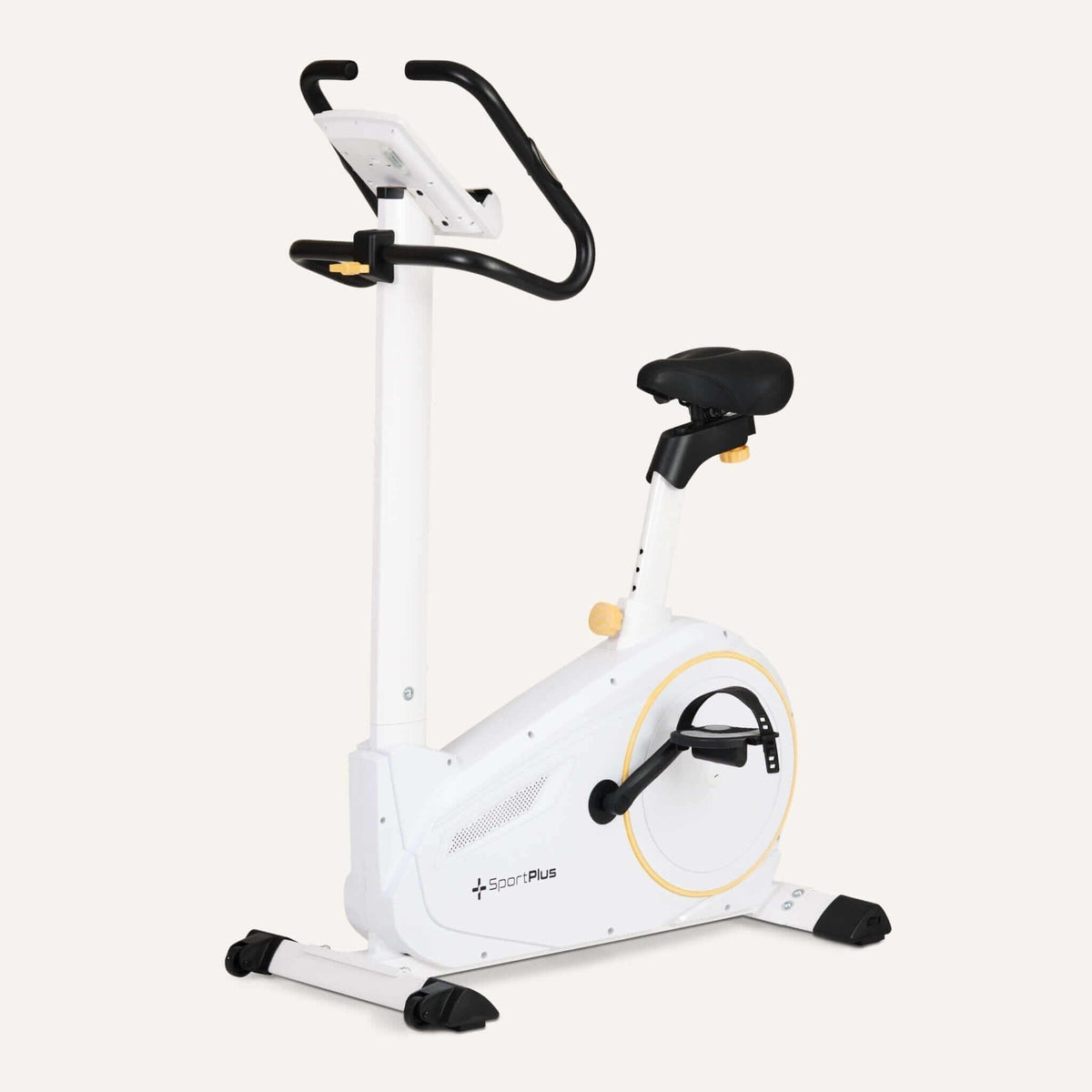 Heimtrainer App kompatibel – weißer Heimtrainer mit wattgesteuertem Magnetwiderstand bis 225 W, für strukturiertes Ausdauertraining