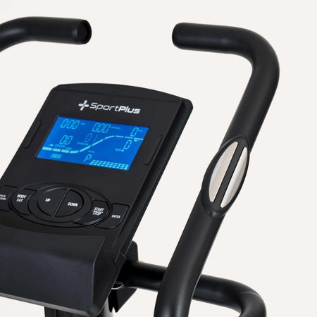 Heimtrainer App kompatibel – SportPlus Display und Lenker, wattgesteuertes Training bis 225 W mit magnetischem Widerstand