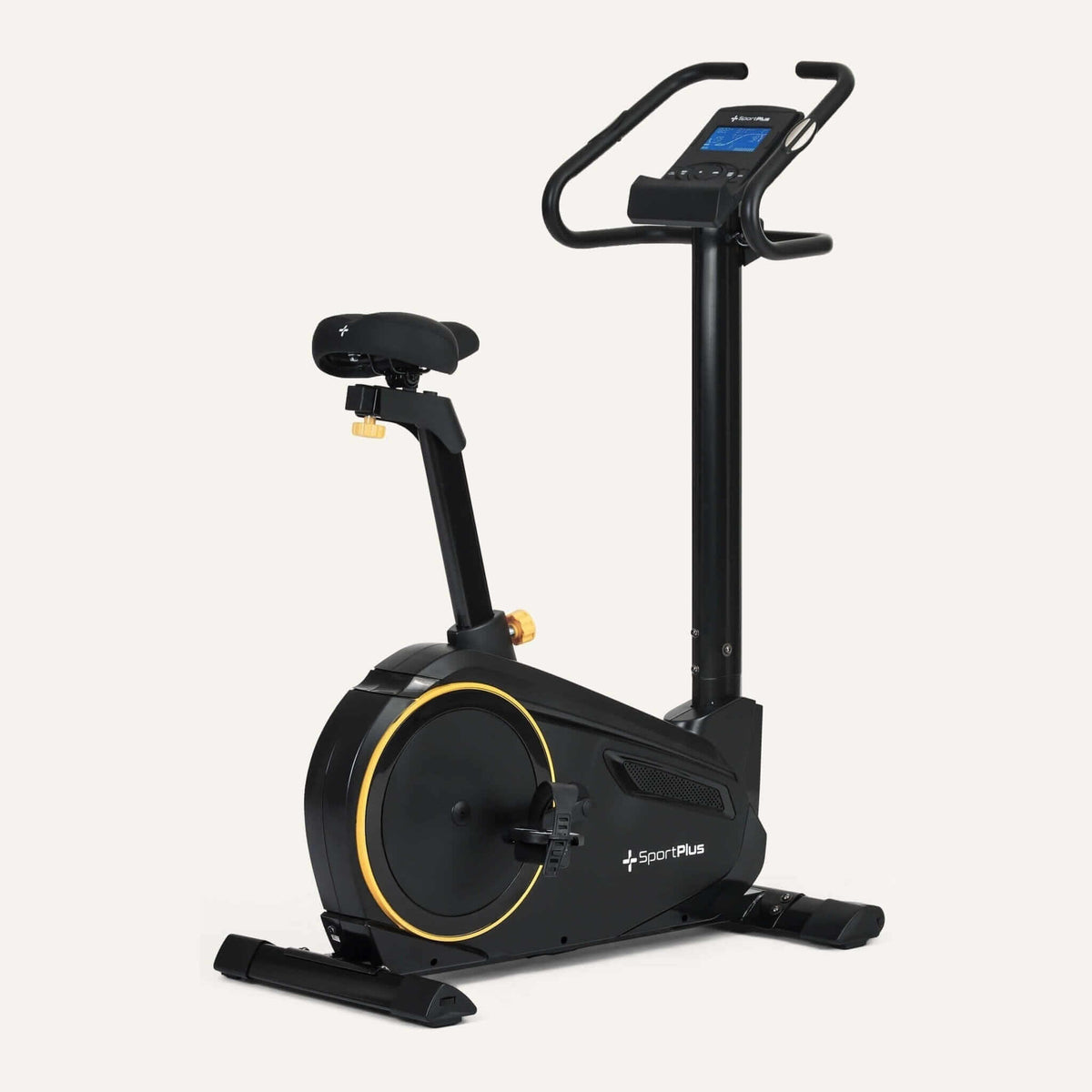 Heimtrainer App kompatibel mit wattgesteuertem Training bis 225 W, stabiler Ergometer mit Display und magnetischem Widerstand