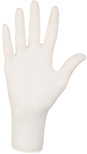 Latex Einweghandschuhe weiß puderfrei – elastisch, griffsicher und texturiert, Einmalhandschuh aus Latex für Medizin, Labor und Reinigung