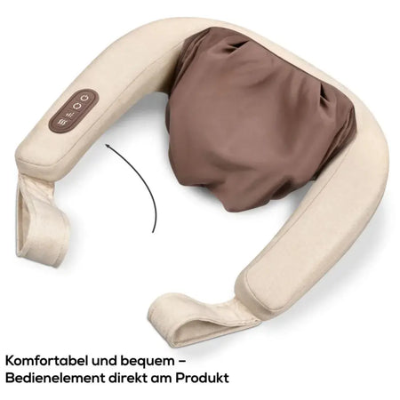 Nacken Massagegerät 4D mit Wärmefunktion, ergonomische Schulter- und Nackenmassage mit Bedienfeld am Gerät