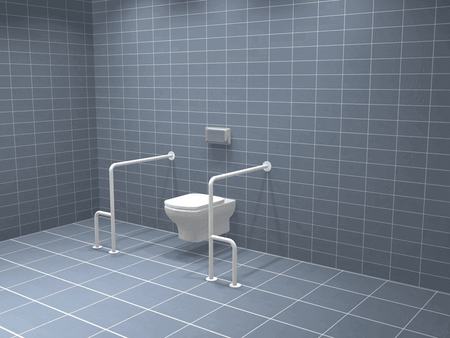 WC Haltegriff freistehend für Toilette und Bad, stabile Stützgriffe links und rechts am WC für sicheren Halt