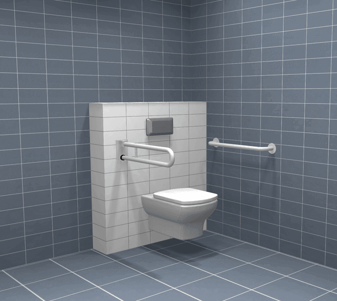 Haltegriff Bad WC gerader Haltegriff am WC, stabiler Wandgriff für sicheres Aufstehen und Hinsetzen im Badezimmer