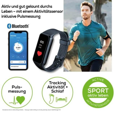 Fitness Aktivitätstracker mit Pulsmessung, Schlaftracking & Bluetooth – AS 99 Pulse Armband mit Touchscreen und App, ideal für Sport
